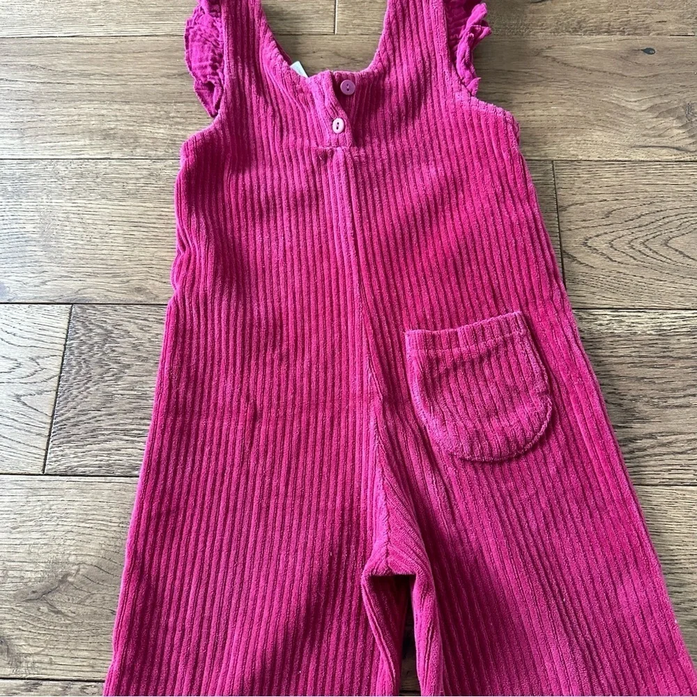 Zara Girls RUFFLED CORDUROY Jumpsuit 2-3 Years Pink
